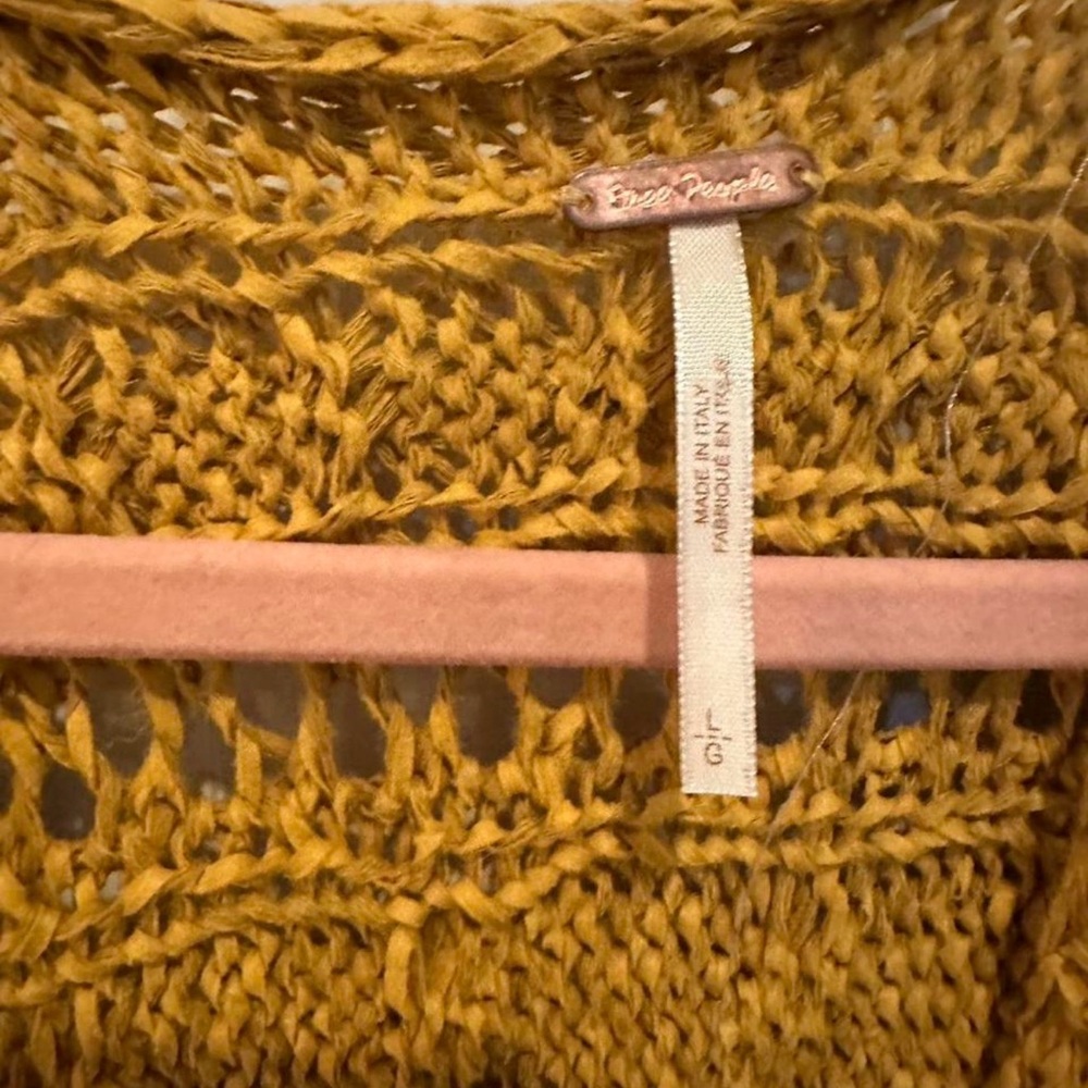 Free People Beach Parker Long Duster Golden Honey Size L NWOT - Picture 6 of 6